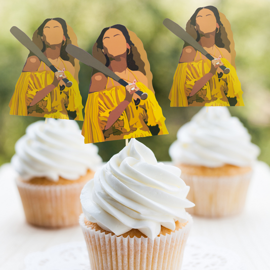 Beyoncé Lemonade Cupcake - Bey with a Baseball Bat