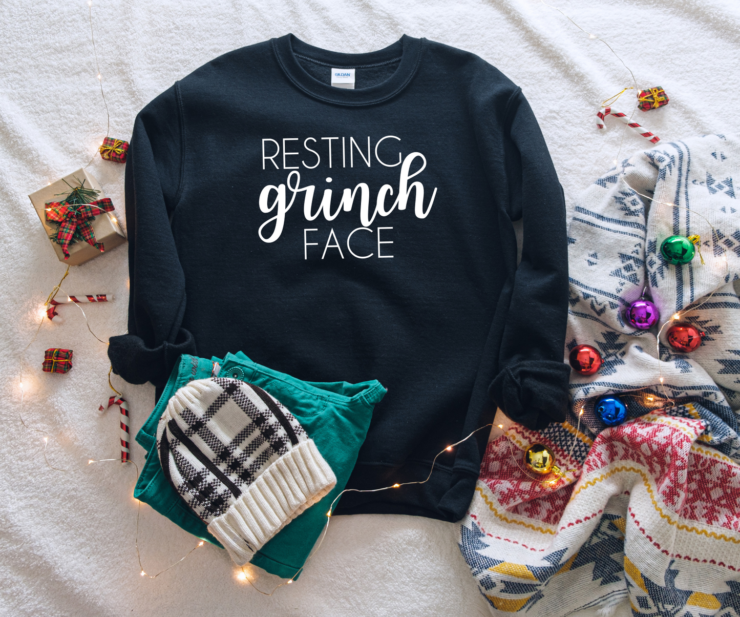 Resting Grinch Face Crewneck Sweatshirt