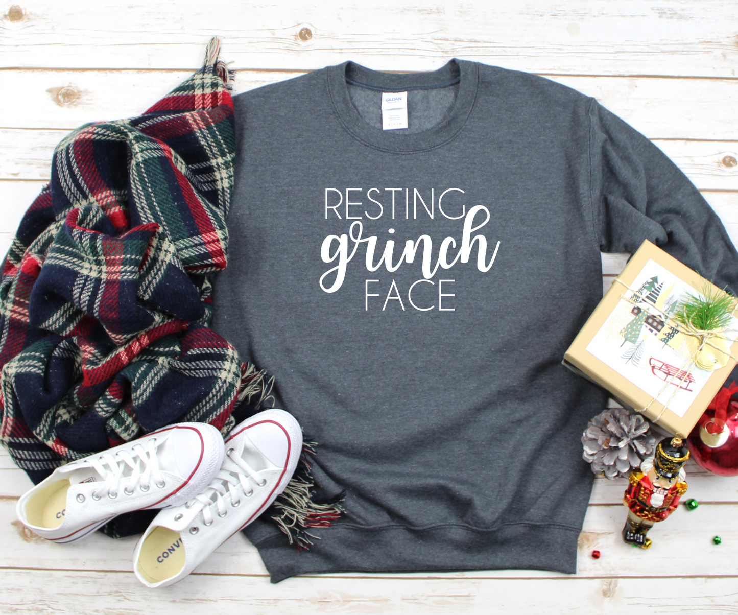 Resting Grinch Face Crewneck Sweatshirt