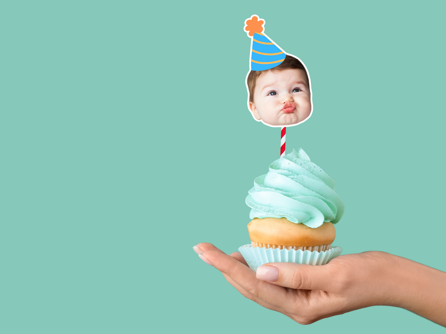 Custom Face Birthday Cupcake Toppers