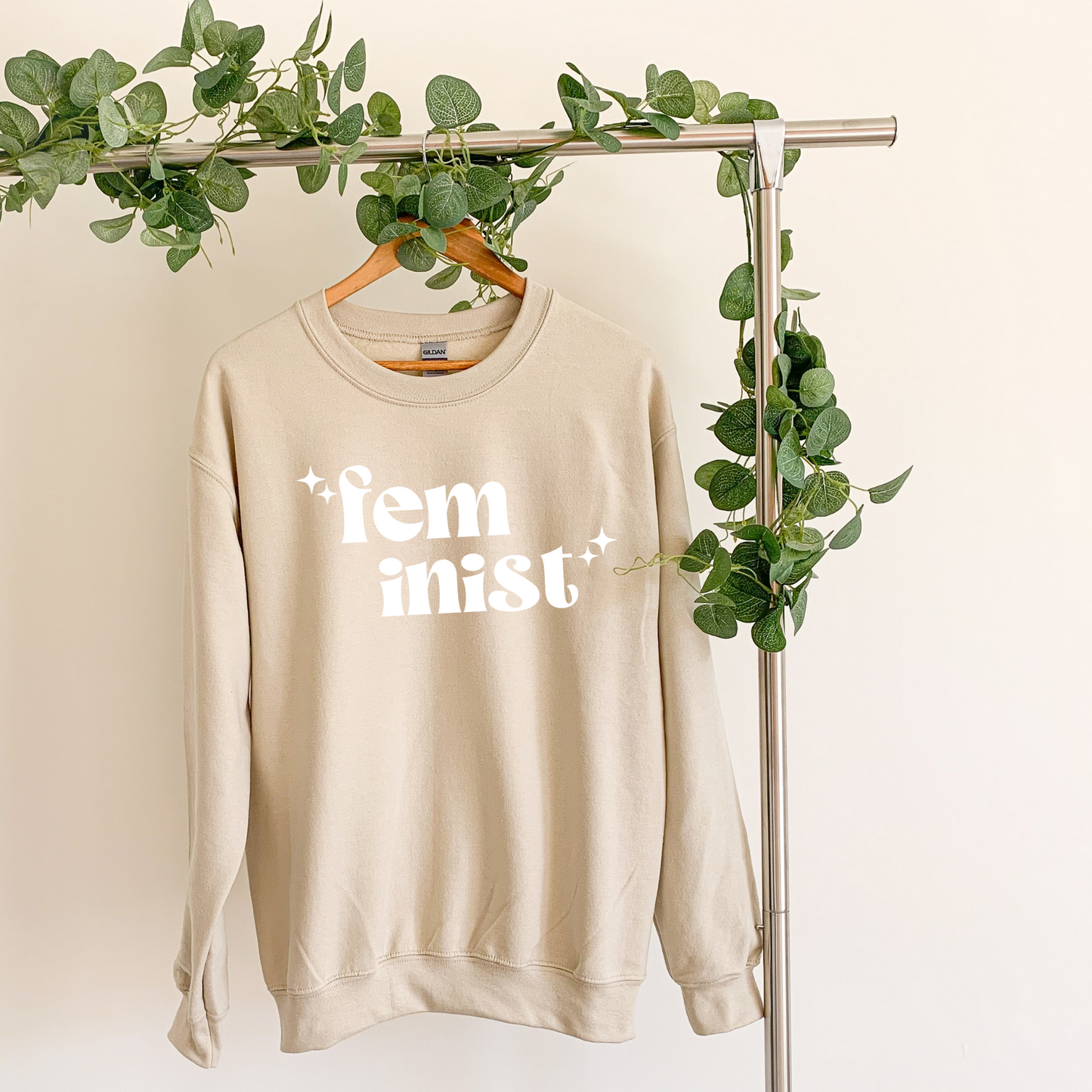 feminist Retro Font Crewneck Sweatshirt