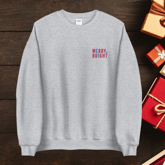 Merry and Bright Embroidered Unisex Sweatshirt