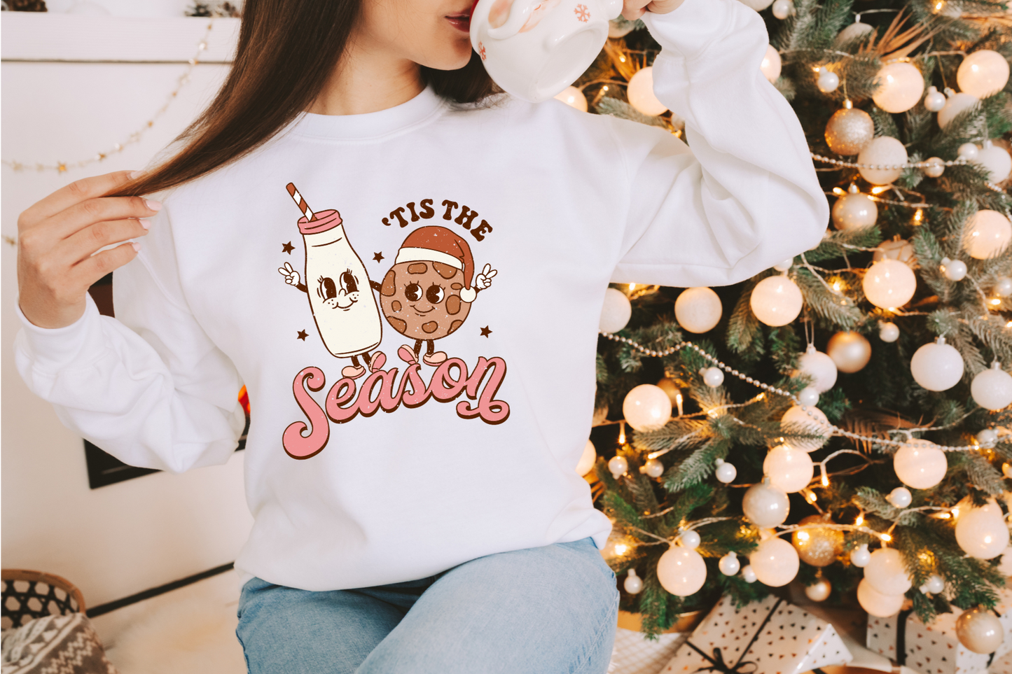Milk and Cookies Unisex Christmas Sweatshirt