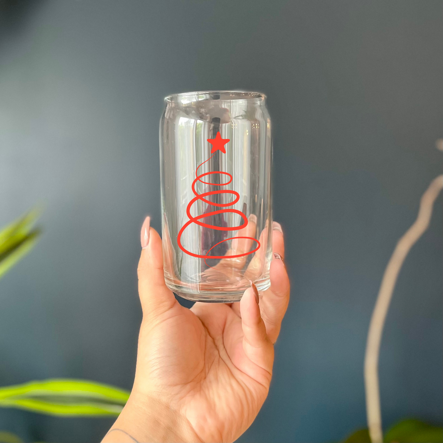 Scribbled Tree Beer Can Glass | 16oz