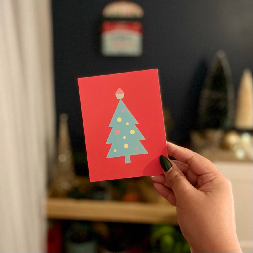 Cupcake Christmas Tree Topper Card