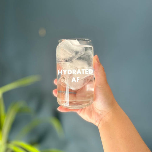 Hydrated AF Beer Can Glass