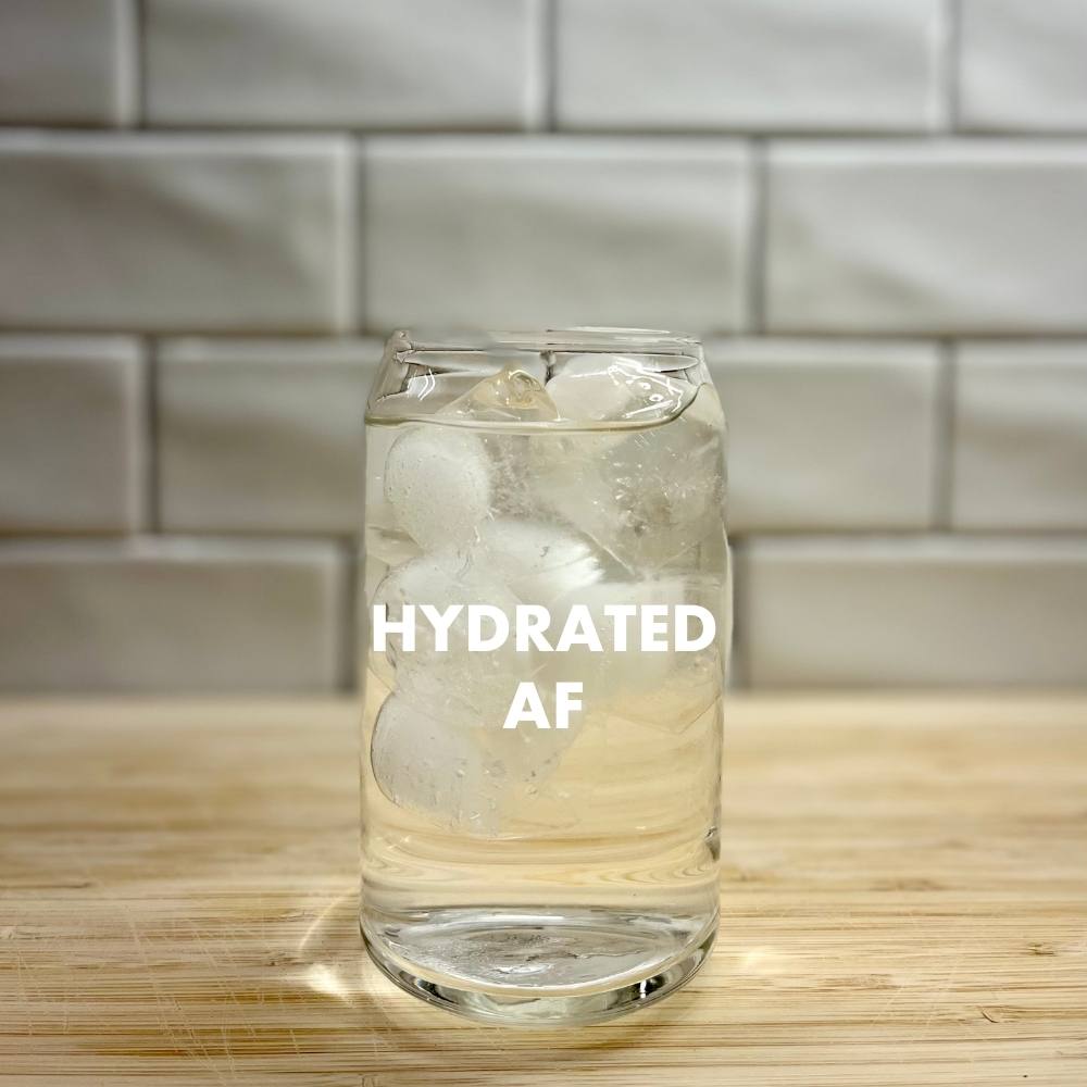 Hydrated AF Beer Can Glass