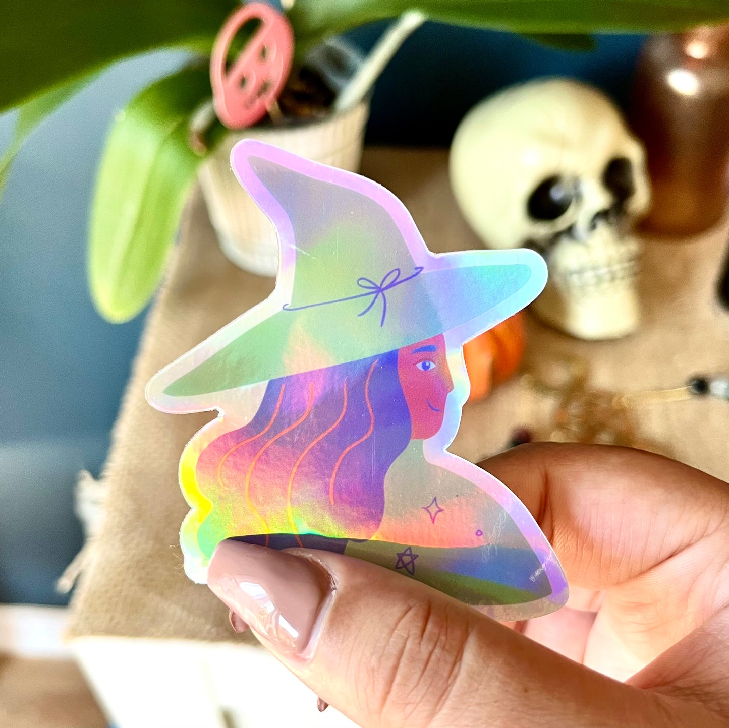 Cute Witch Holographic Sticker