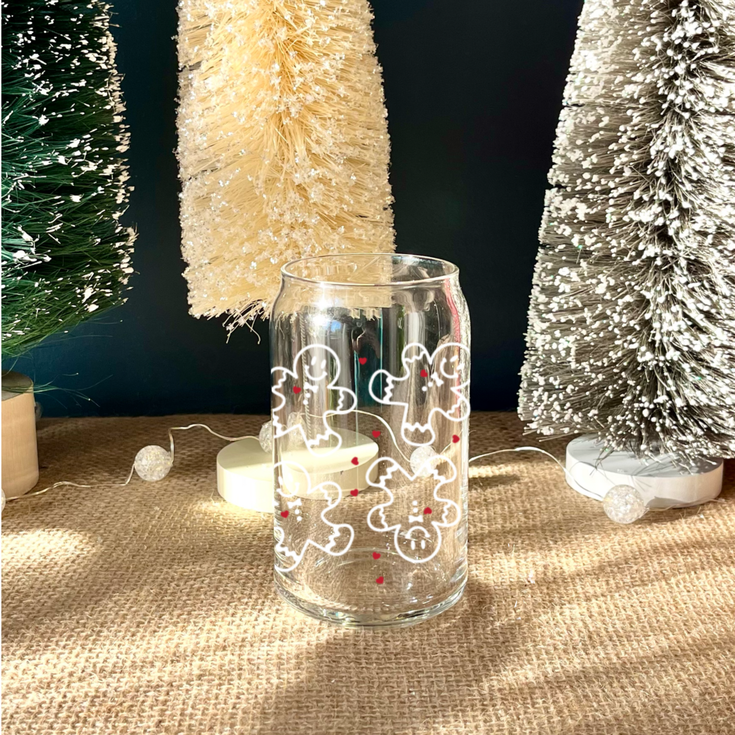 Gingerbread Hearts Beer Can Glass | 16oz
