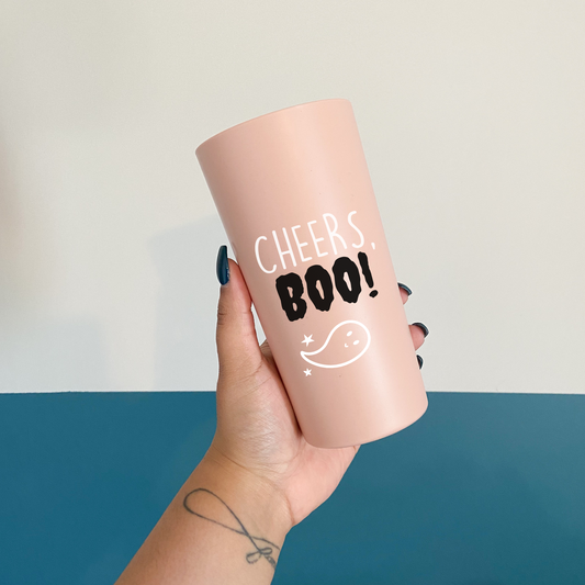 Cheers, Boo! Gleeful Ghost Reusable Plastic Cup