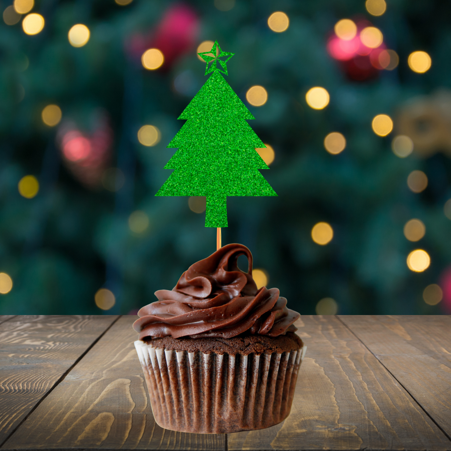 Christmas Tree Star Cupcake Toppers