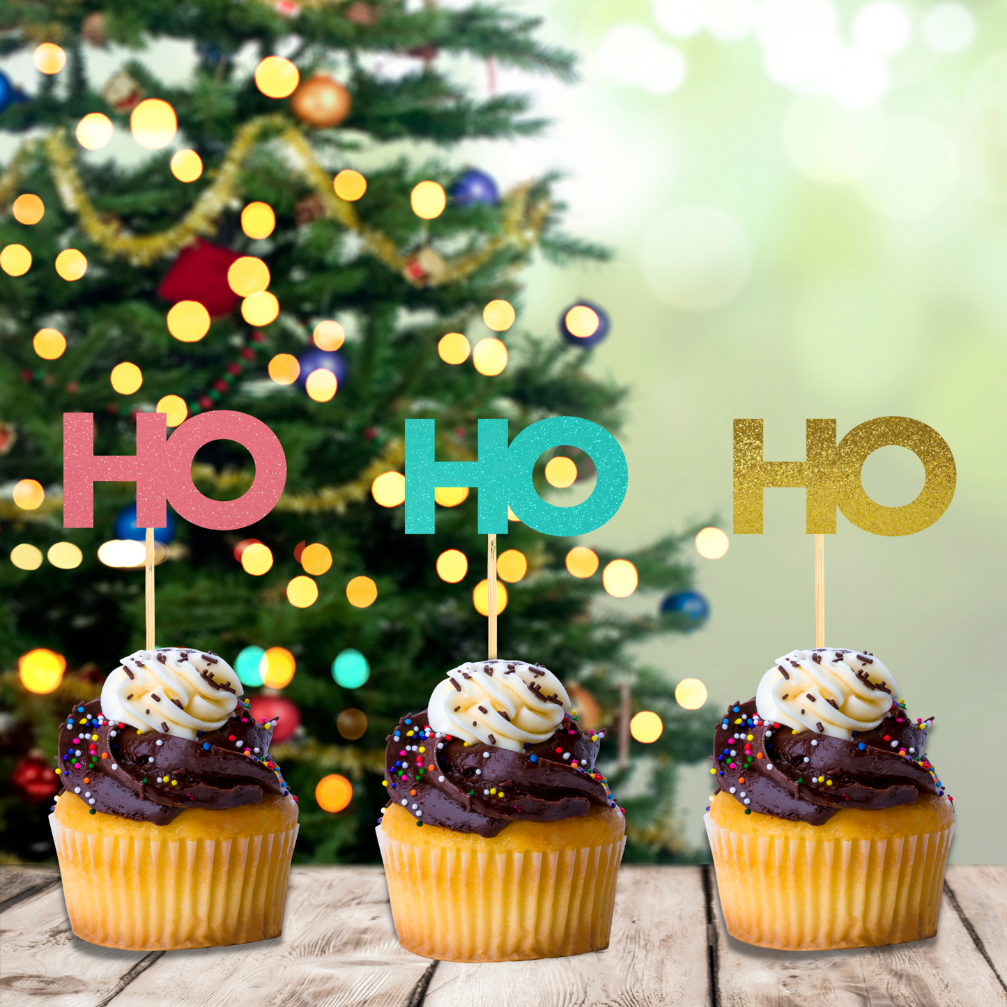 Ho Ho Ho Cupcake Toppers