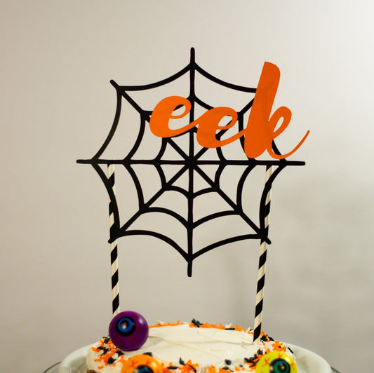 8" EEK Spider Web Cake Topper