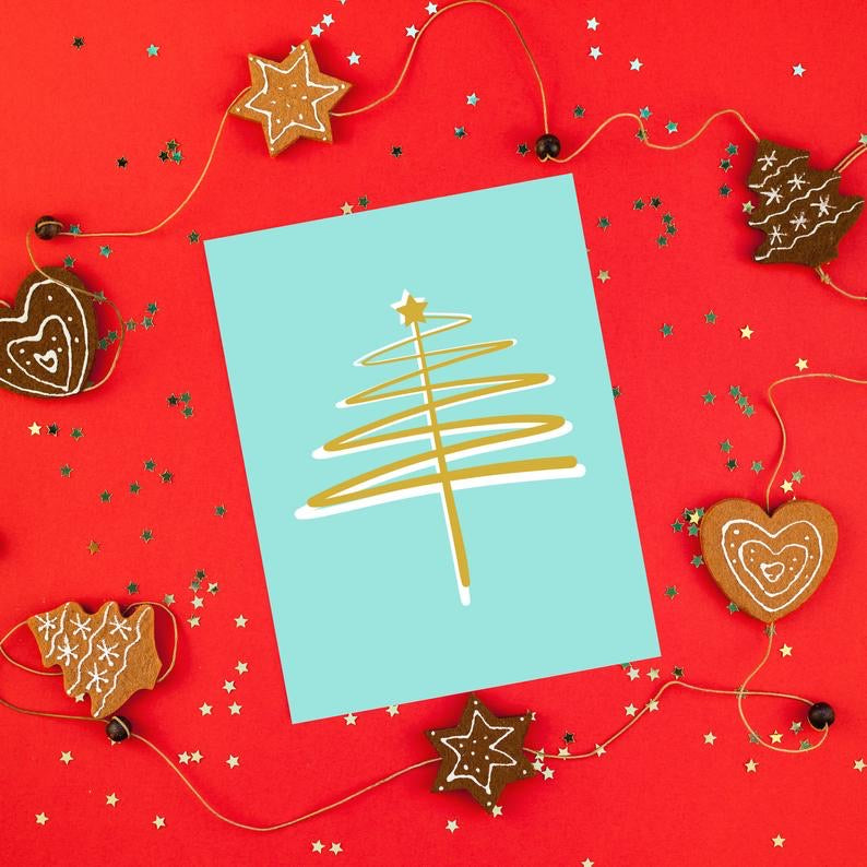 Scribbled Christmas Tree Card