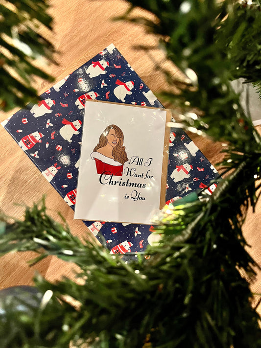 All I Want For Christmas Is You Mariah Carey Christmas Greeting Card