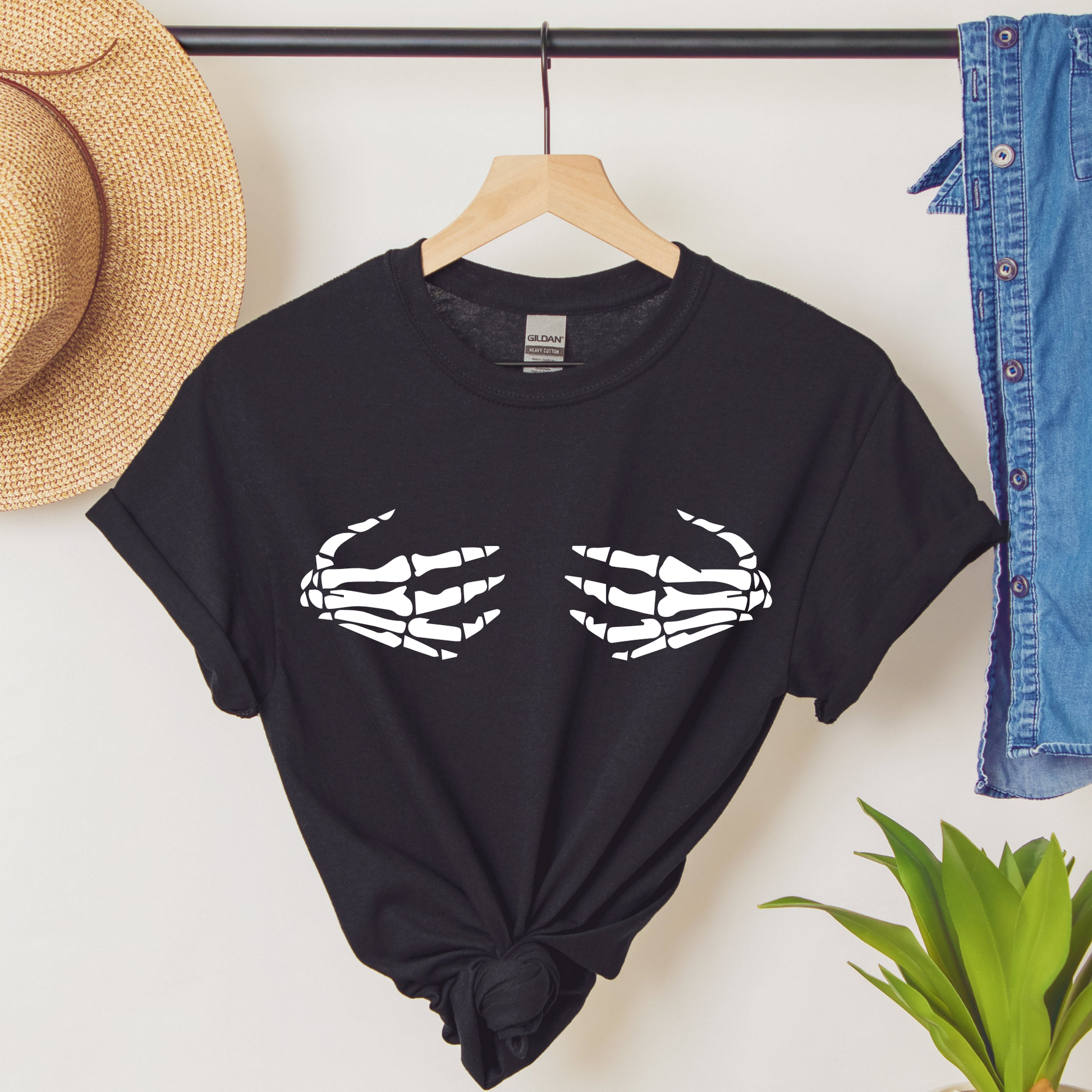 Skeleton Boob Holders T-shirt – Curly Cupcakes
