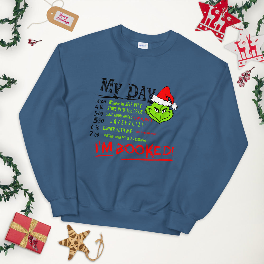 Grinch Booked and Busy Crewneck Sweatshirt