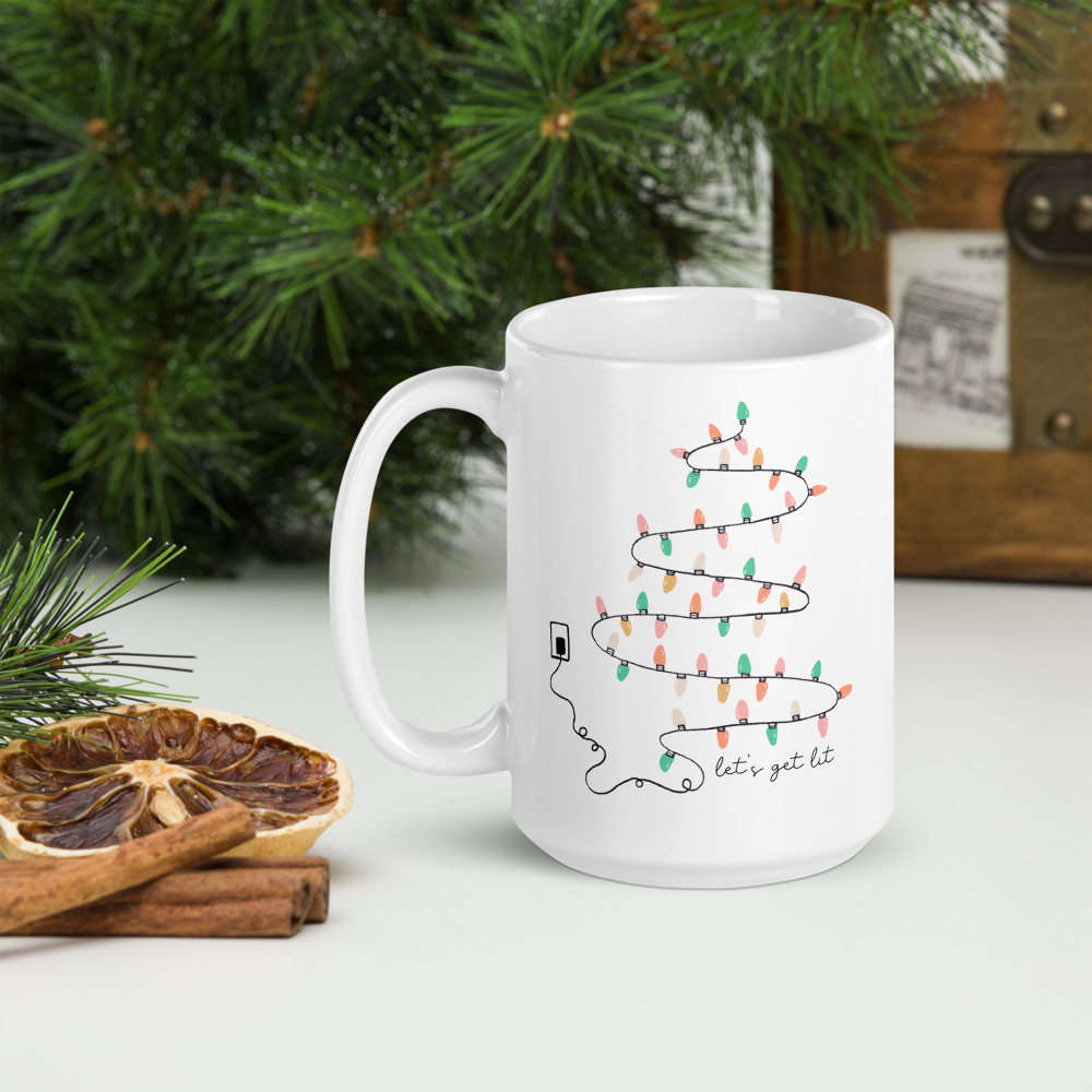 Let's Get Lit Christmas Lights Coffee Mug | 15oz